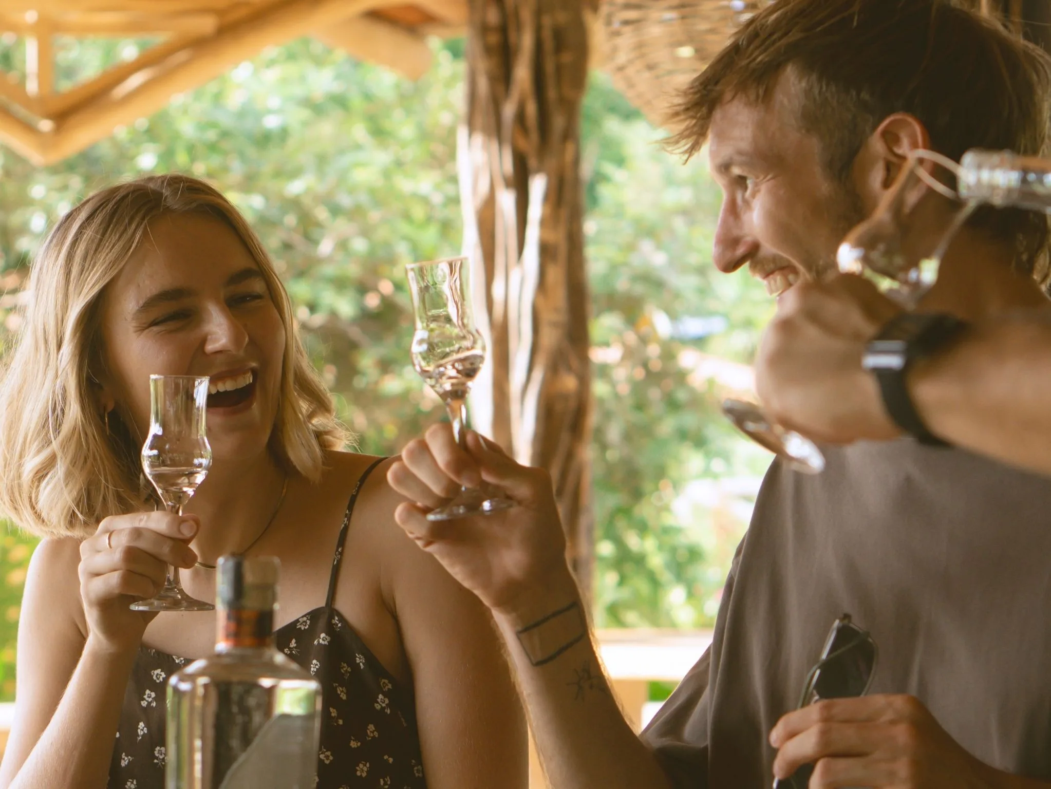 Tequila tasting at the Cachashade Bar, Cachasol Farm Distillery Sayulita